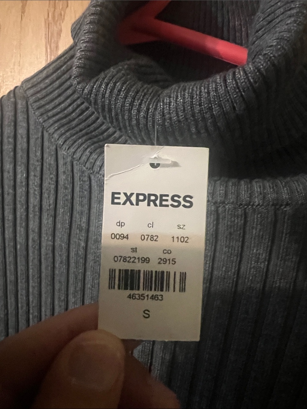 Express Ribbed Turtleneck Sweater Dress - Charcoal - Picture 3 of 3